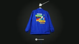 Foto jaket custom sablon dari syamanah garment